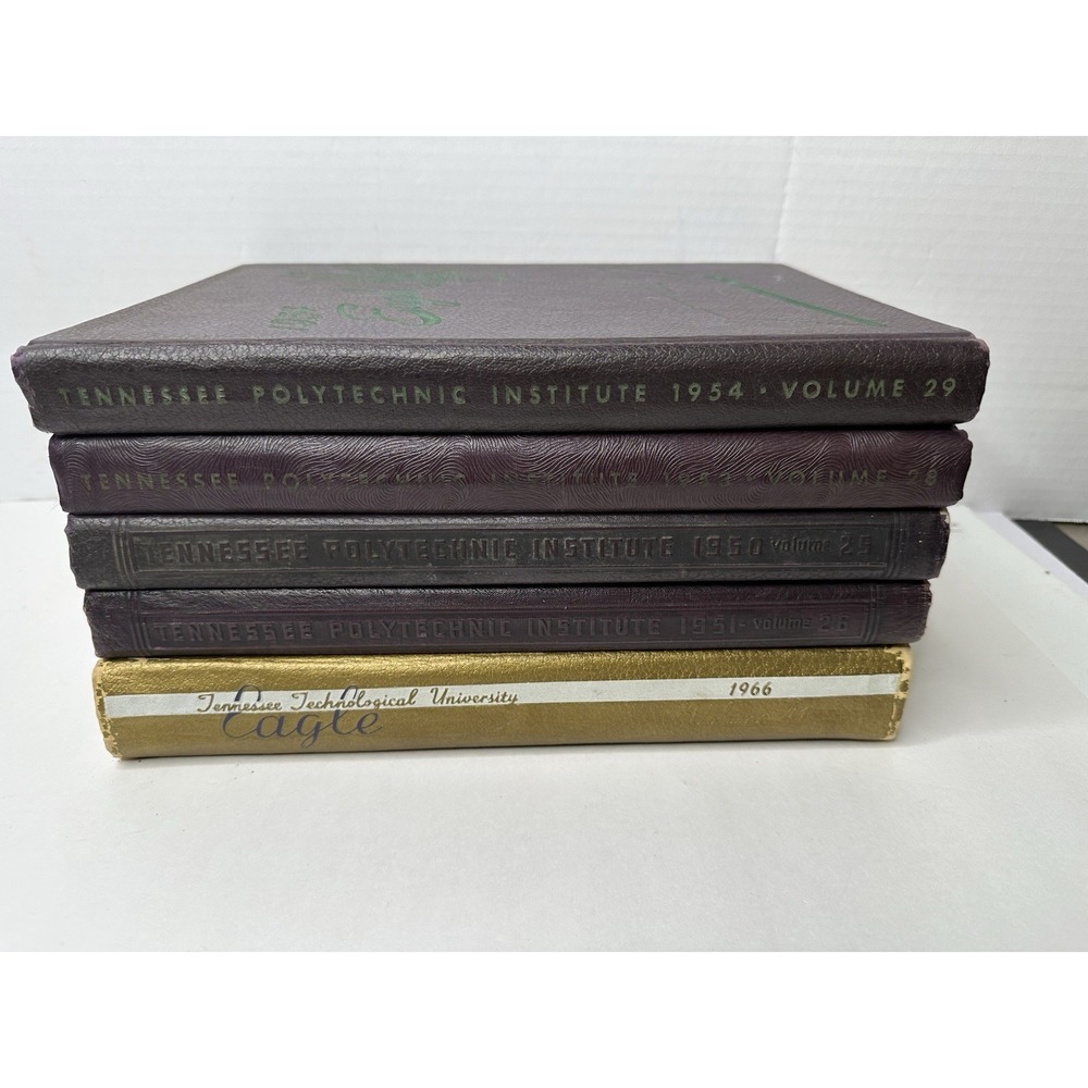 Vintage Tennessee Tech University Yearbooks Lot of 5 1950s 1966 The Eagle Rare